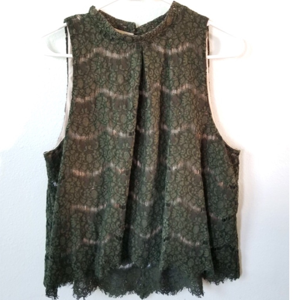 Anthropology - Love, Fire, High Mock Neck, Lined Tank - XL